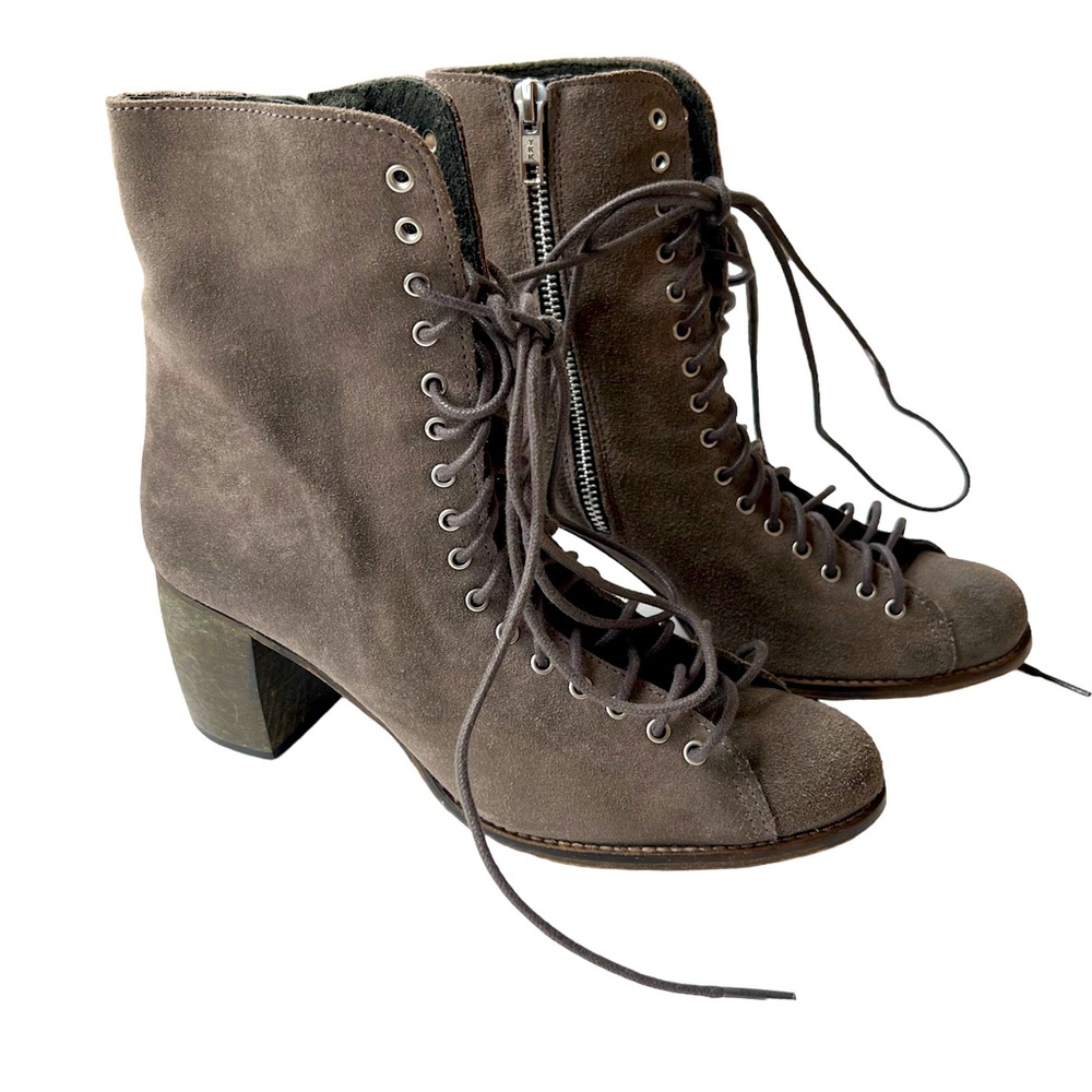 Jeffrey Campbell lace up suede boots